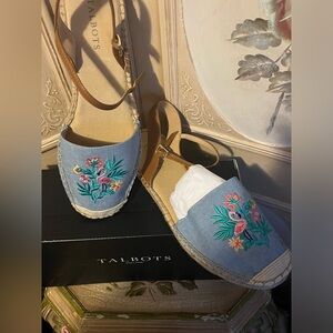 Very cute Talbots Espadrilles, size 9.5 brand new in box.